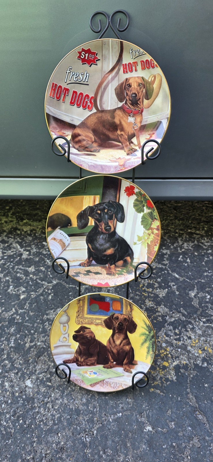 Danbury Mint Collector Plates Set Of 3 Dachshunds By Christopher Nick  #B888
