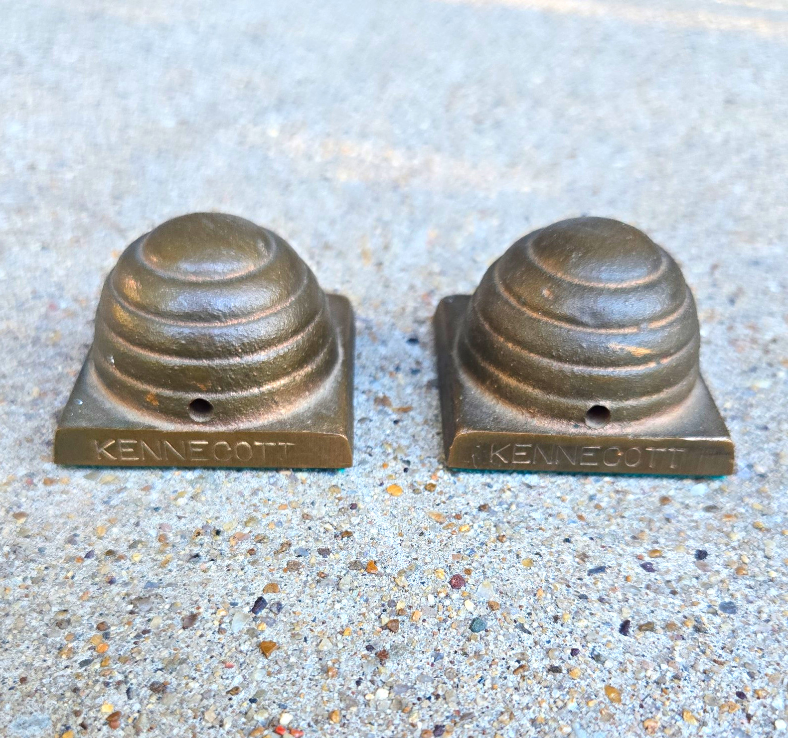 Two Vintage Kennecott Copper Smelting Dome Beehive Desk Paperweights Mining Utah