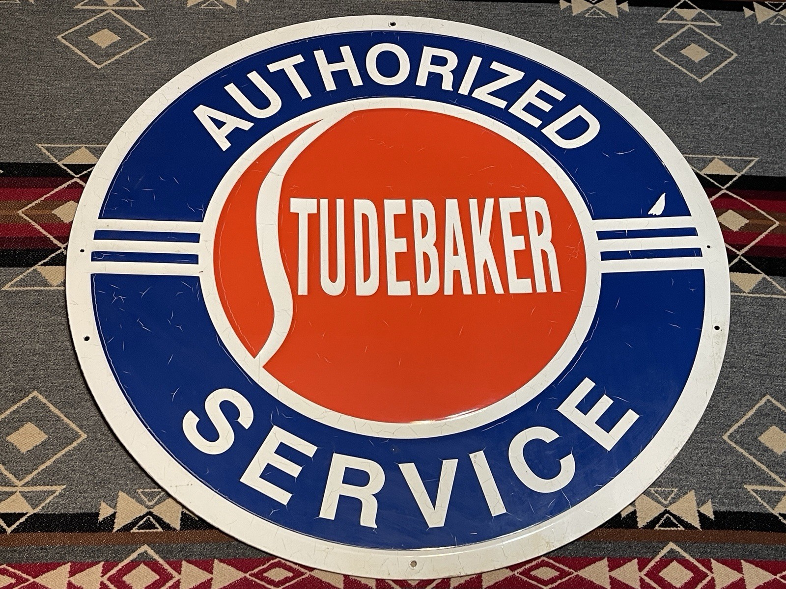Vintage Studebaker Authorized Service Embossed Aluminum Dealer Sign 23\