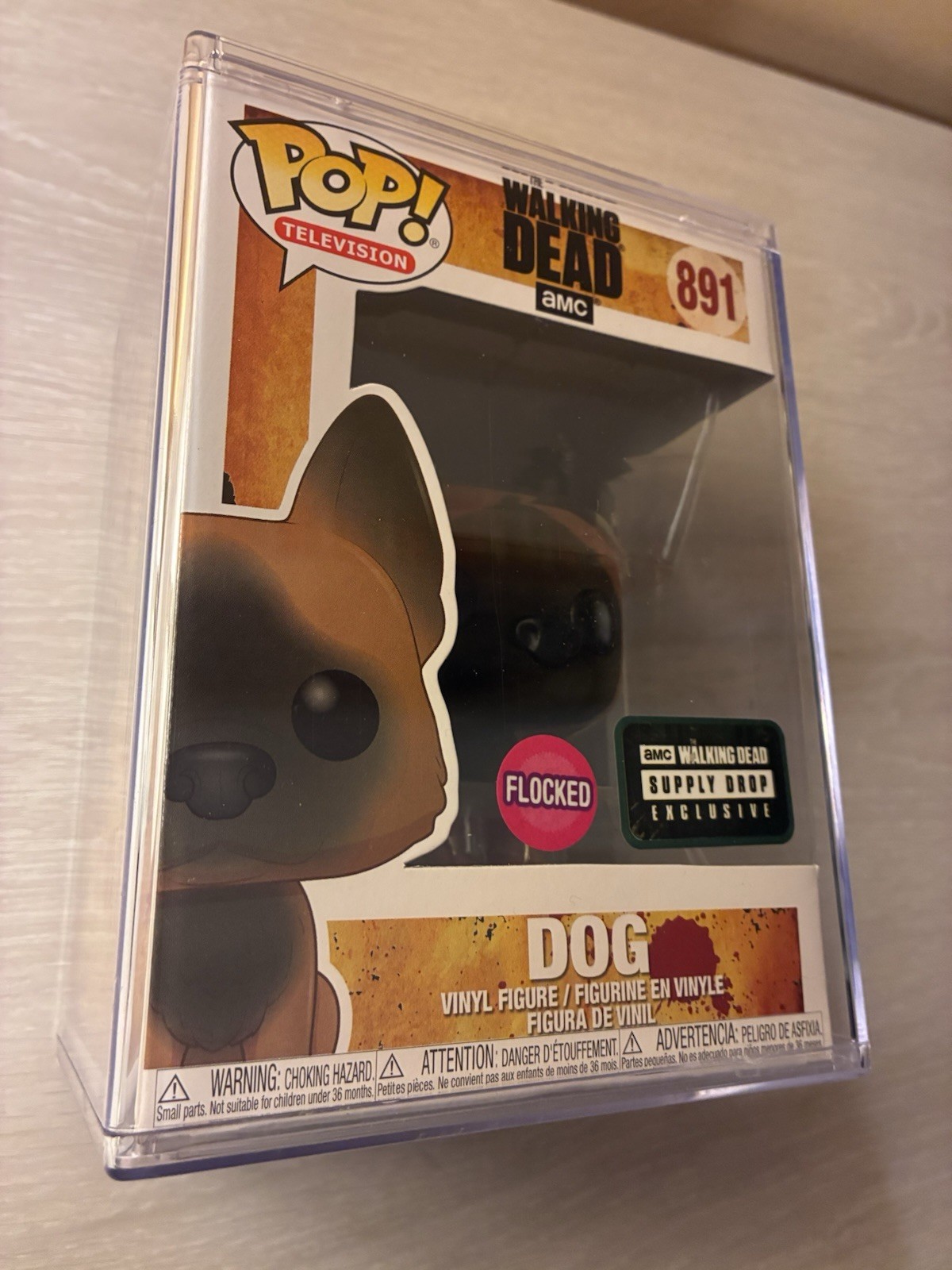 Funko Pop The Walking Dead Dog Flocked #891 Vinyl Figure Supply Drop Exclusive