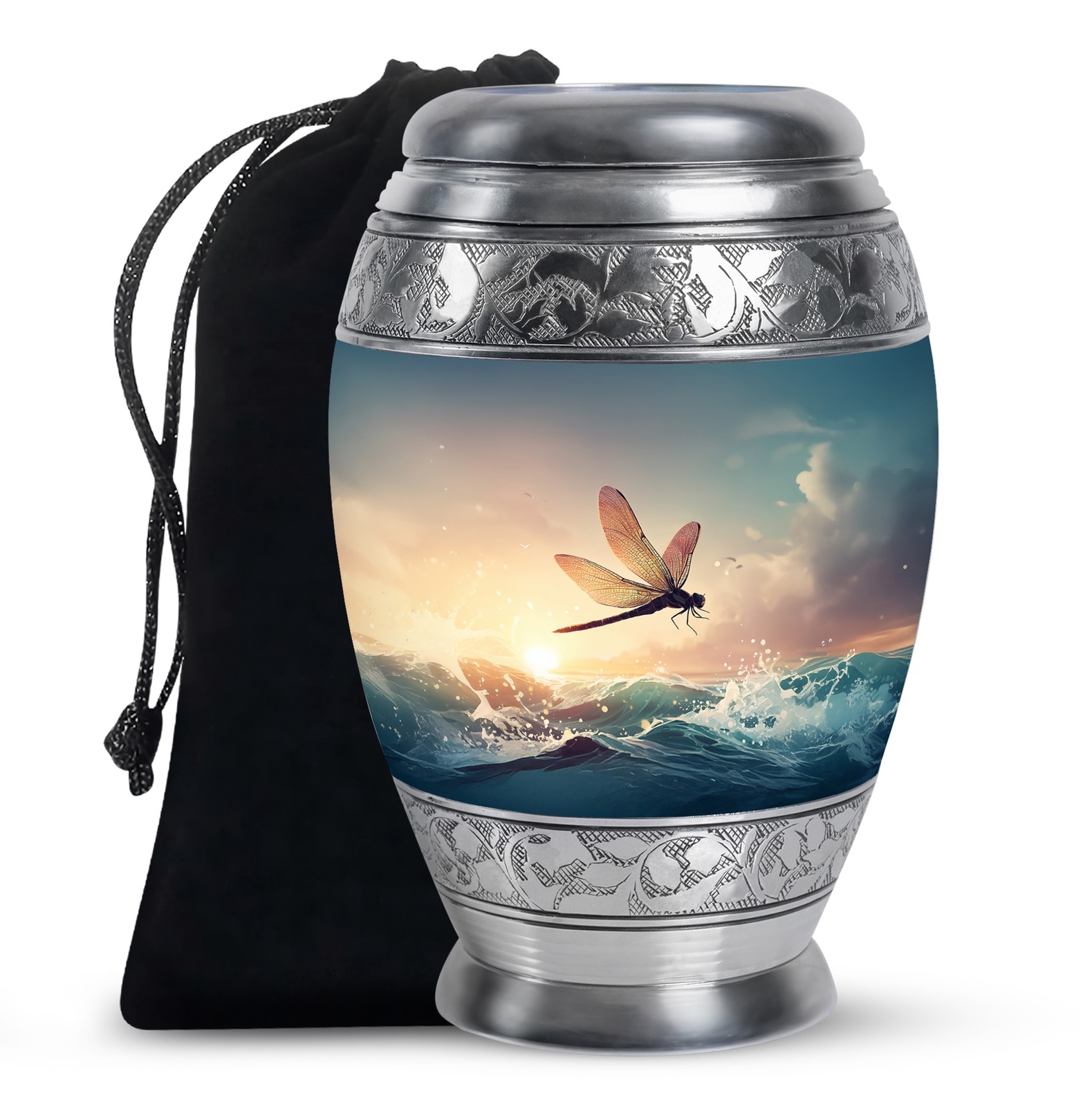 Dragonfly'S Peace Large Cremains Urns For Ashes For Mom & Dad (10 Inch)