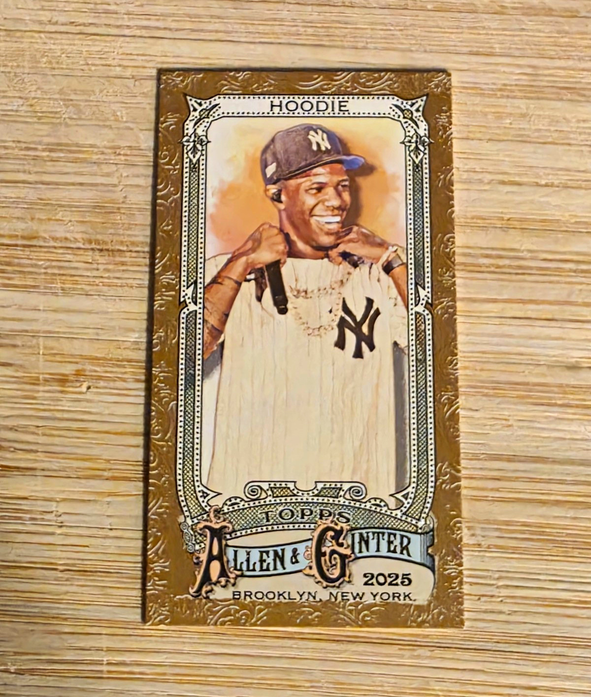Topps 2025 Allen & Ginter Hoodie #270 Mini Gold Border Topps 2025 Allen & Ginter Hoodie #270 Mini Gold Border