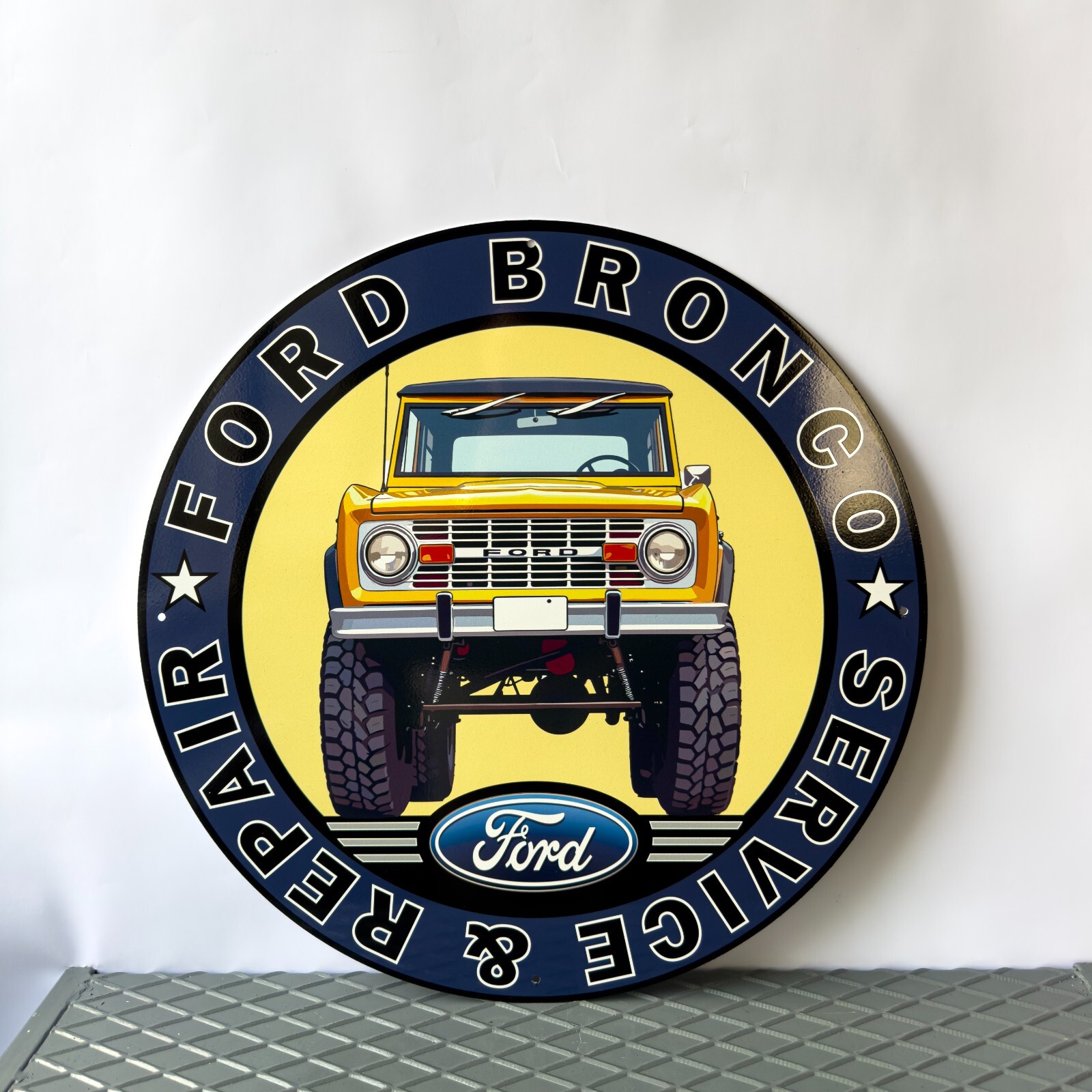 Ford Bronco Sign - BRONCO SERVICE & REPAIR - AUTO SİGN - VİNTAGE-  19.7\