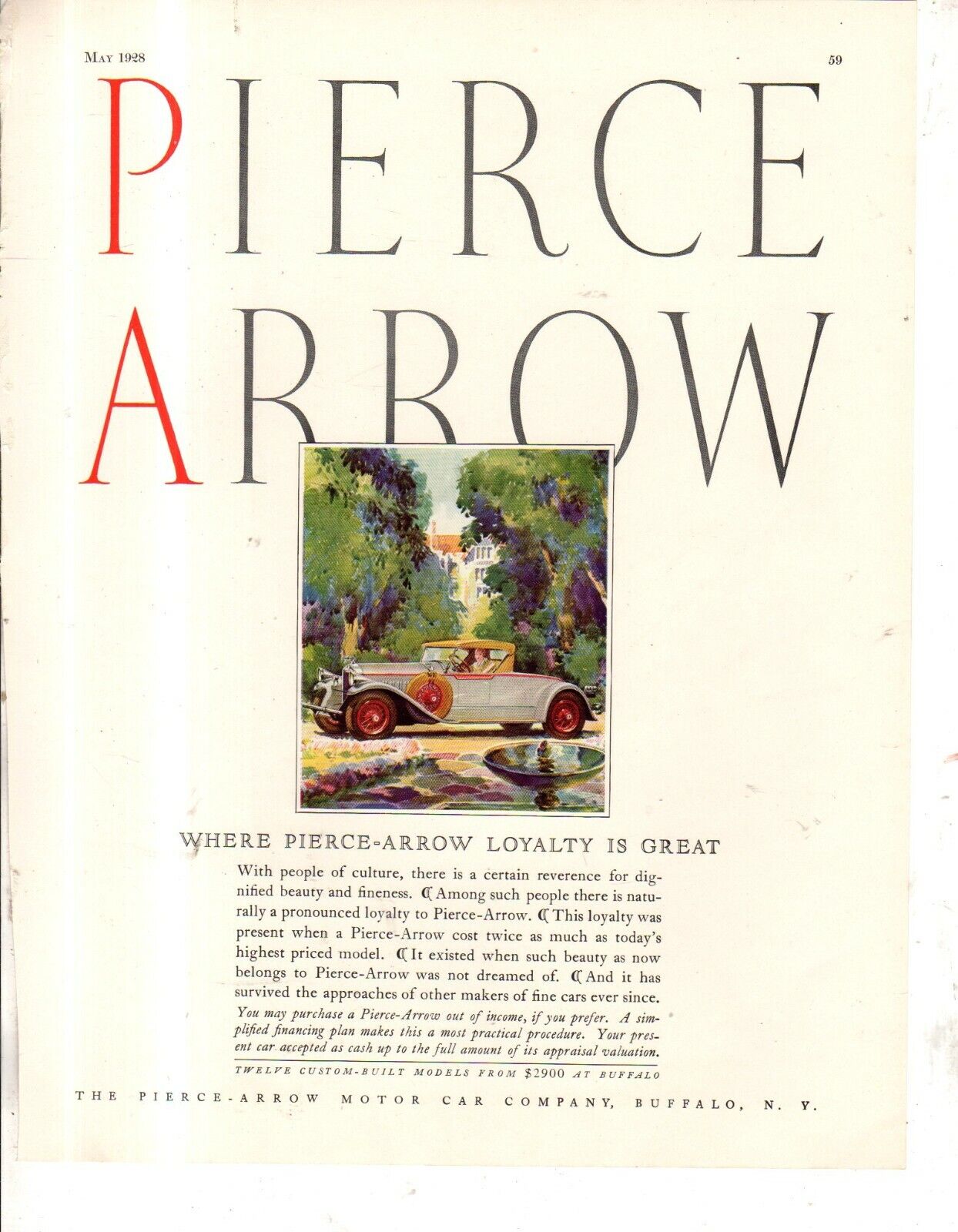 1928 Pierce Arrow Series 81 Roadster Original ad from 