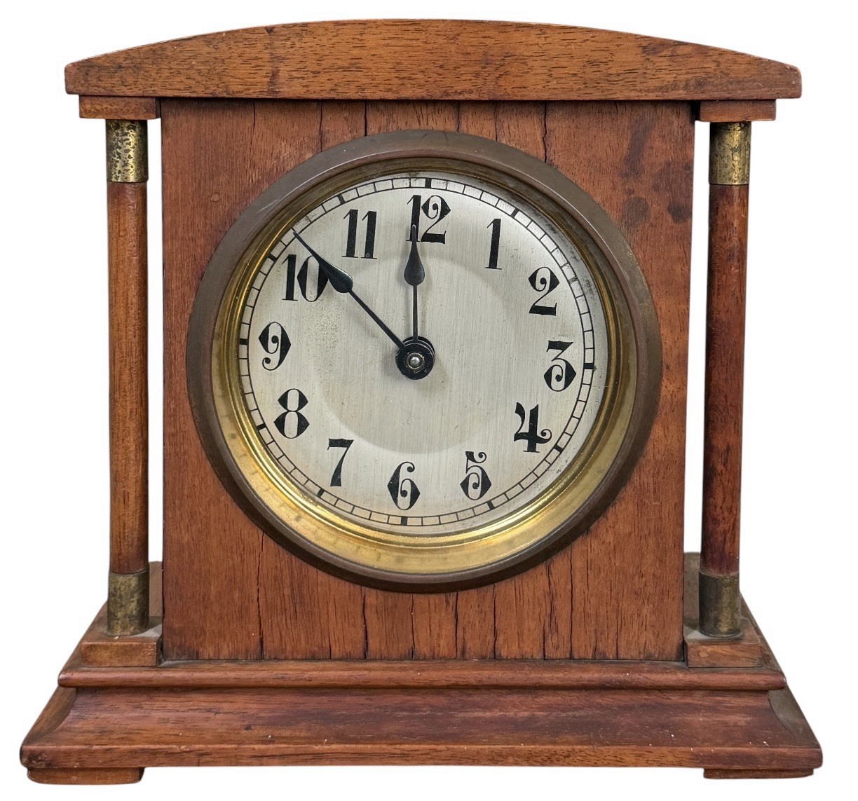 Antique c.1911 Hamburg American Clock Co. HAC Wood Shelf Clock AS IS