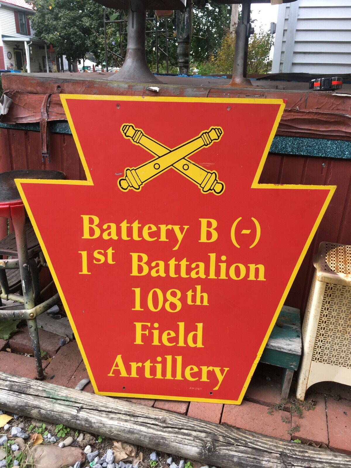 1st 108th Battery B Field Artillery Metal Sign Carlisle Pa 36in x 36in