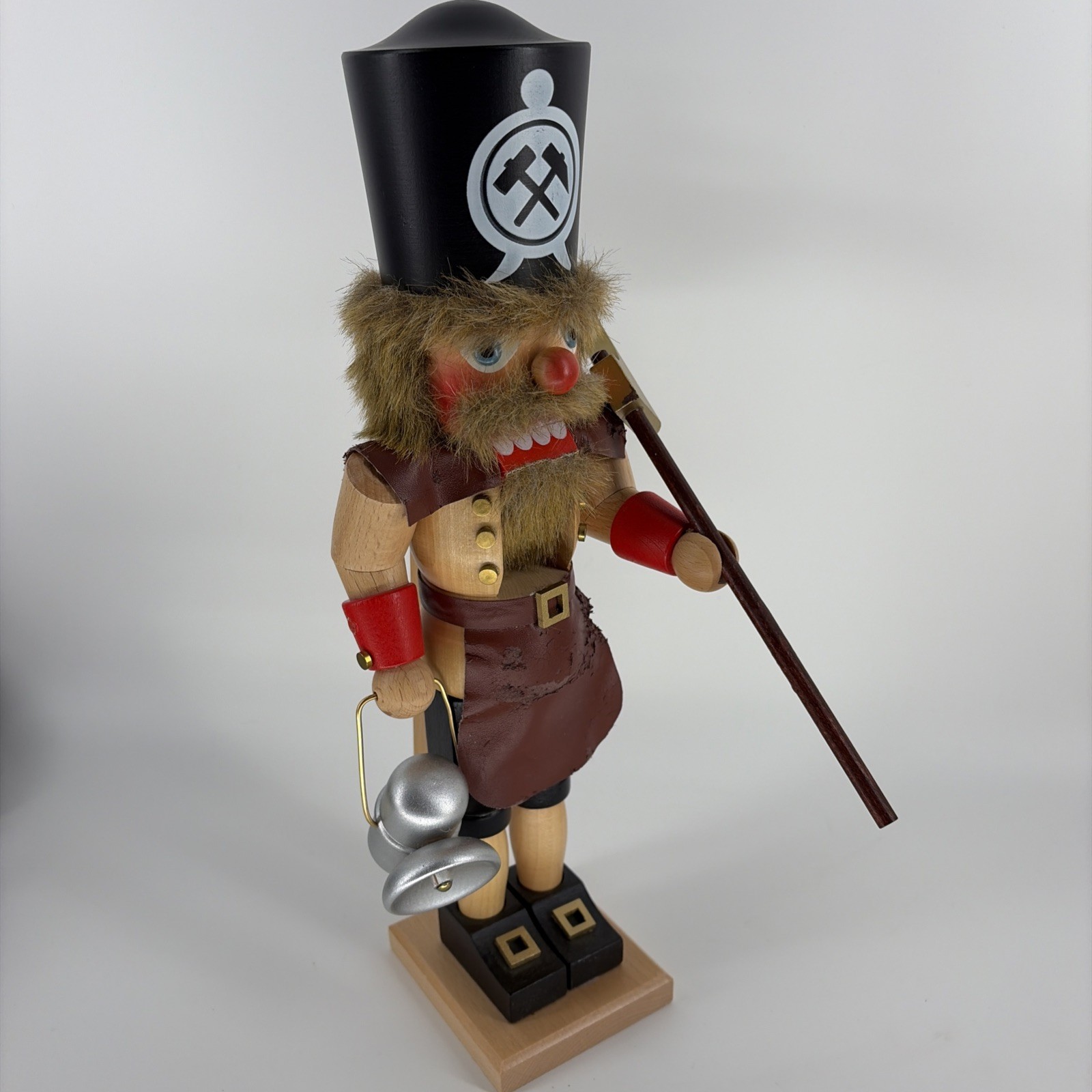 Vintage Steinbach German Miner Nutcracker, 15.5” Bergmann Lantern Pickaxe