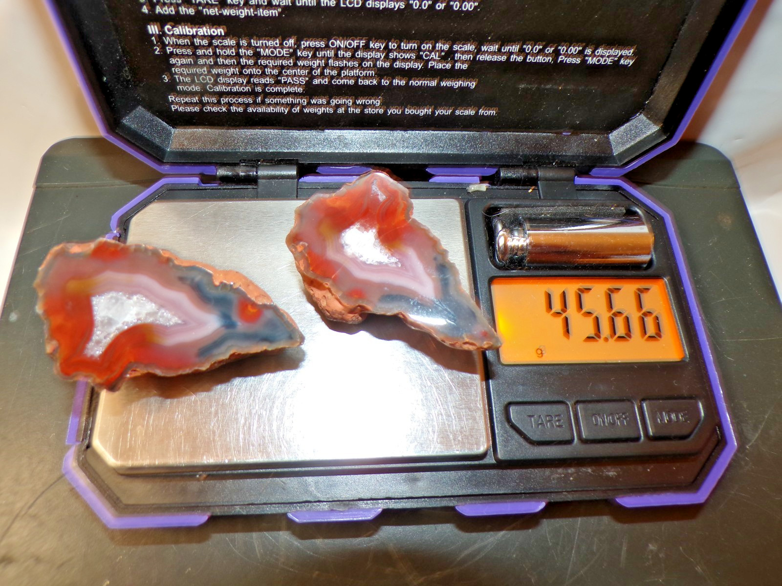 Condor Agate Polished Nodule Pair - 45.66 Grams, 26x48mm
