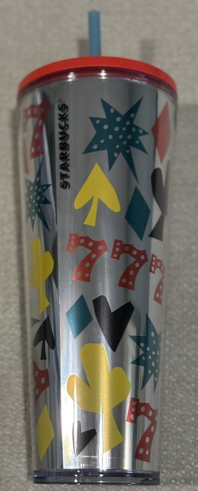 Starbucks Las Vegas 777 24oz Cold Cup Tumbler with Straw & Red Lid NEW Starbucks Las Vegas 777 24oz Cold Cup Tumbler with Straw & Red Lid NEW