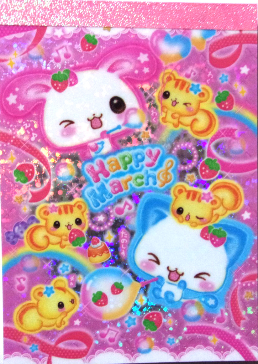 KAMIO Heisei Fancy Happy March Rabbit Cat Large A6 Memo Pad Made in Japan