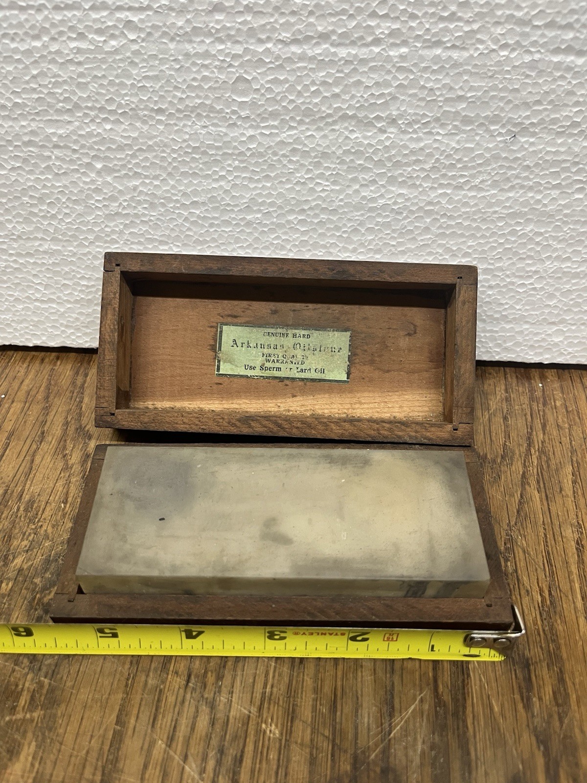Vintage Butterscotch Translucent Arkansas Oilstone / Sharpening Stone