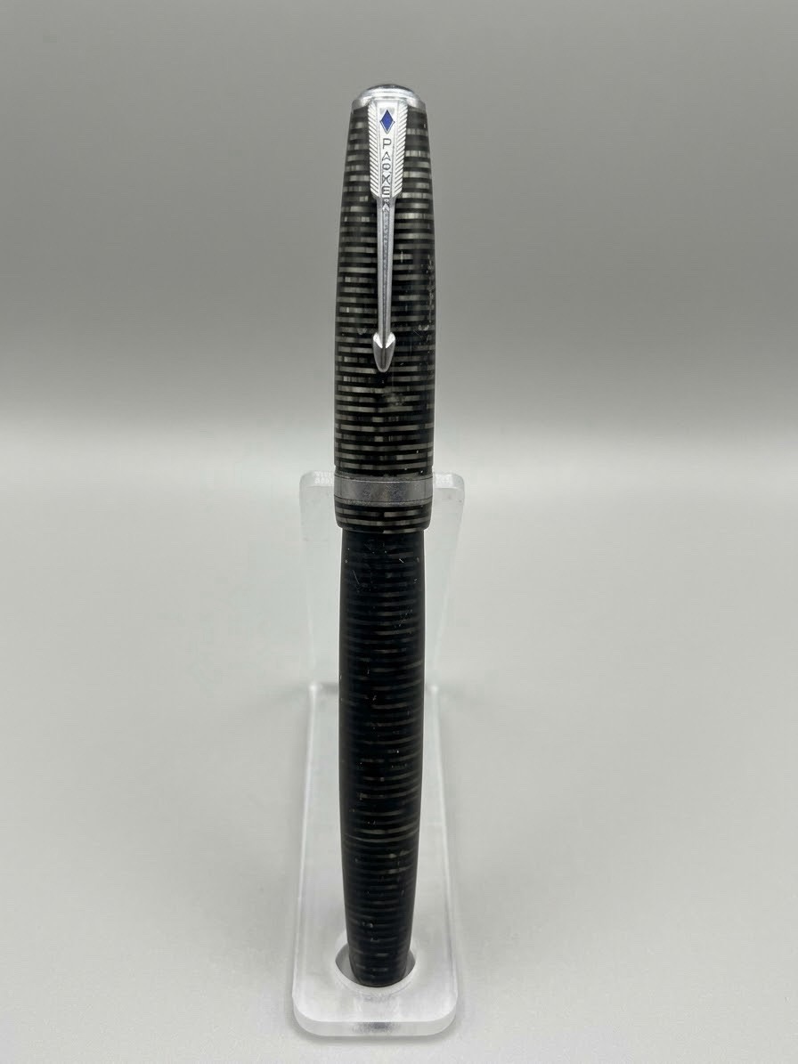 Vintage 1940s Parker Vacumatic Blue Diamond Silver Pearl Fountain P