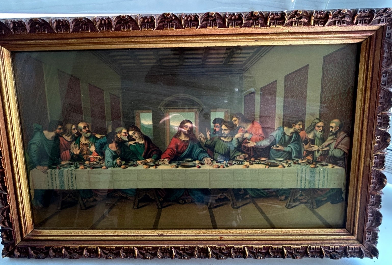 The Last Supper Framed Vintage Print Religious Christian