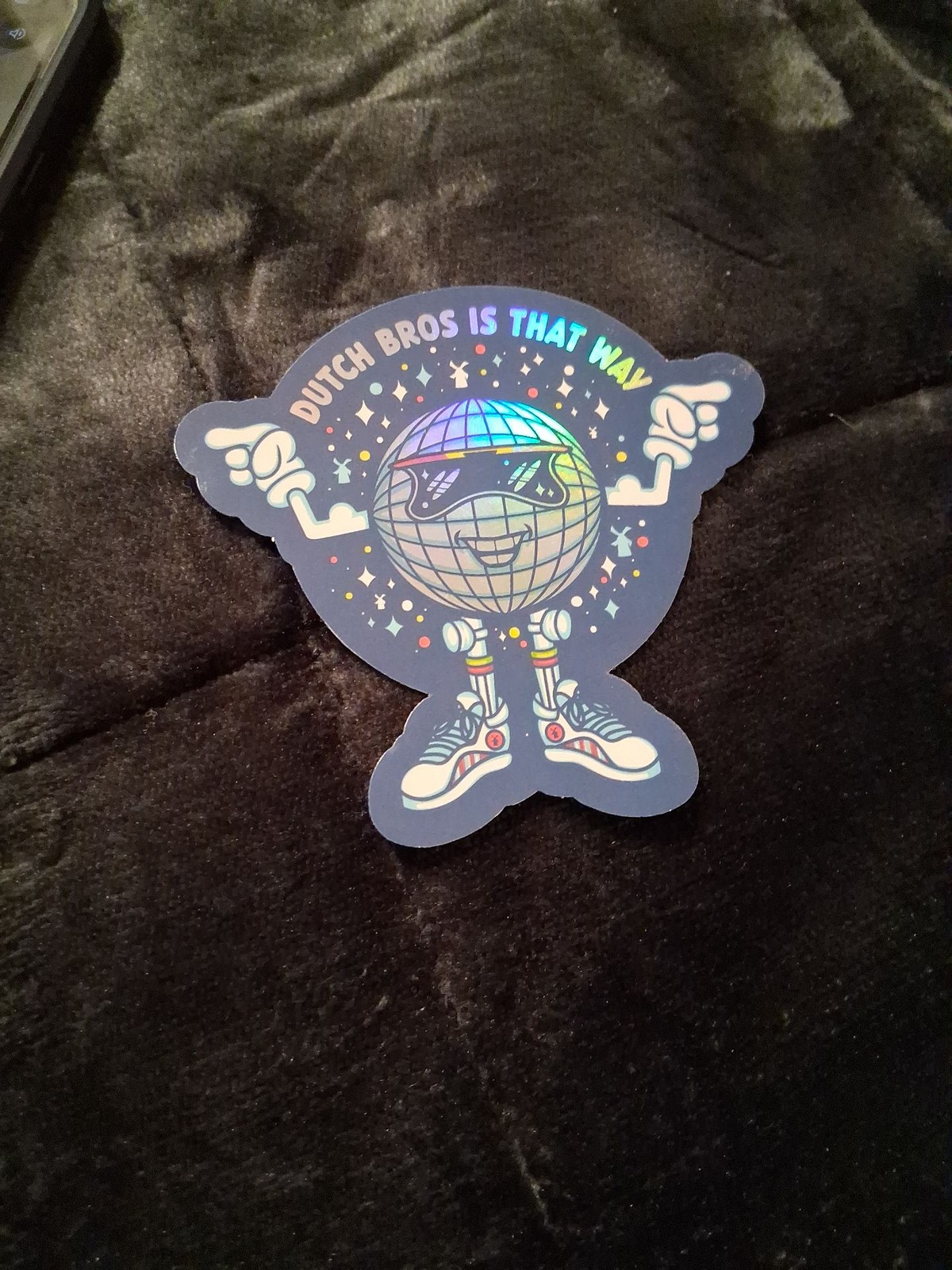 Vintage Dutch Bros Coffee Holographic Disco Ball Sticker