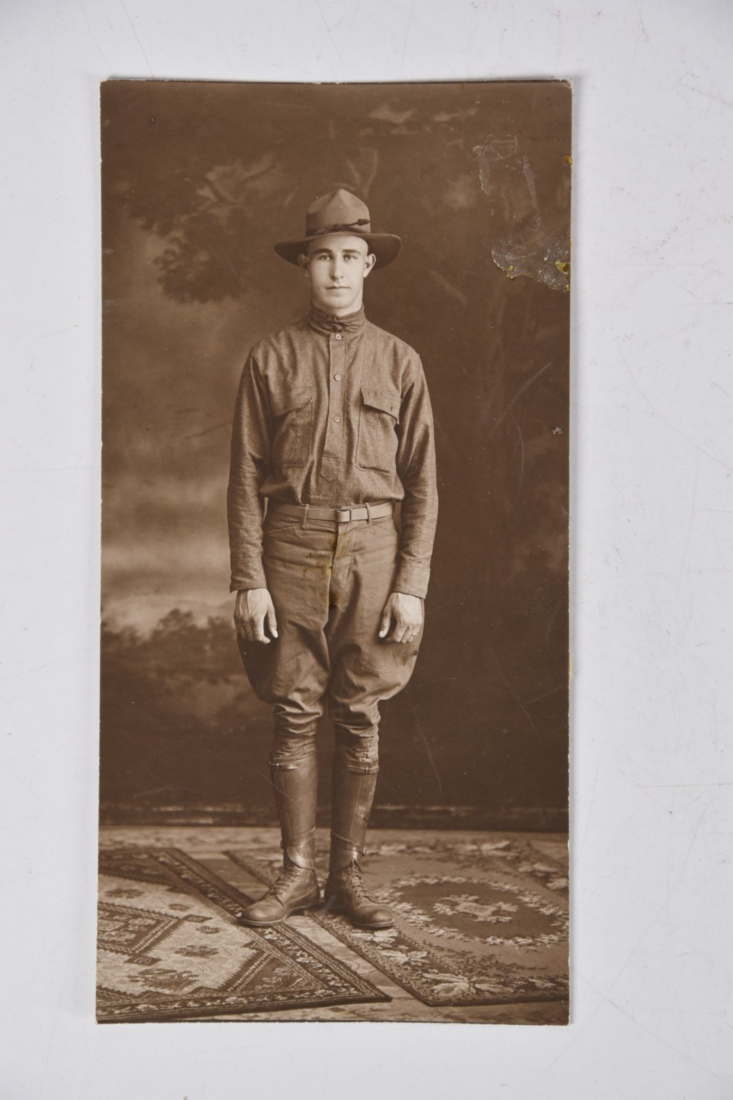 Vintage Named WWI Solider Battery B Army Military Original Photograph