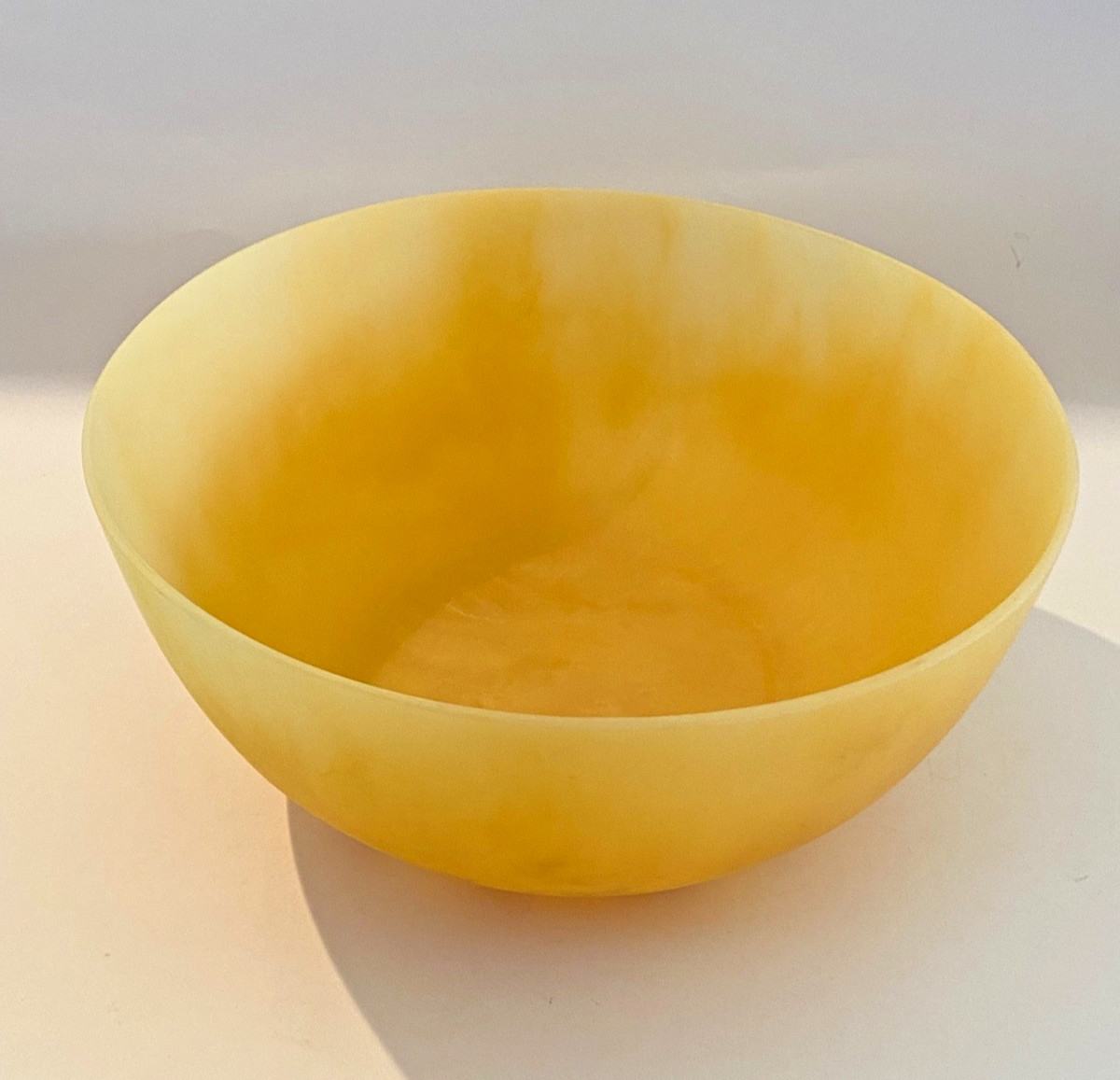 VTG Martha Sturdy Resin Art Yellow Oval Large Bowl 10.5