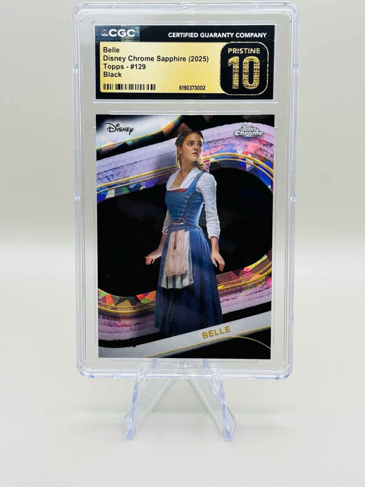 2025 Topps Chrome Disney Sapphire #129 BELLE /10 Black Pristine 10/POP  1