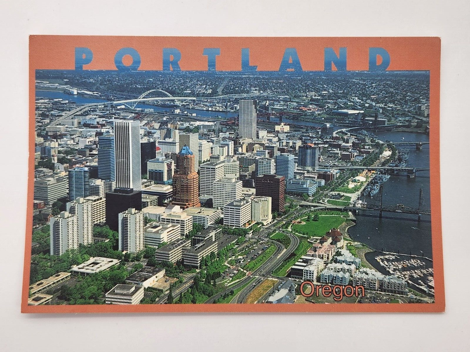 Postcard - Bird's-eye view of Portland, Oregon Unposted Hugh Ackroyd