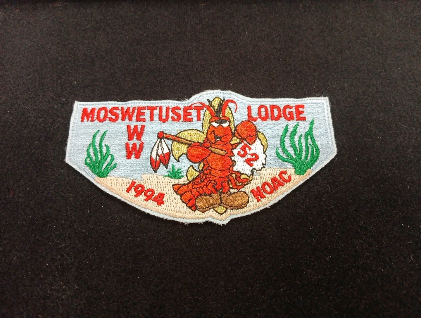 Moswetuset Lodge 52 Flap Patch 1994 NOAC Boston Minuteman Council MA BSA OA