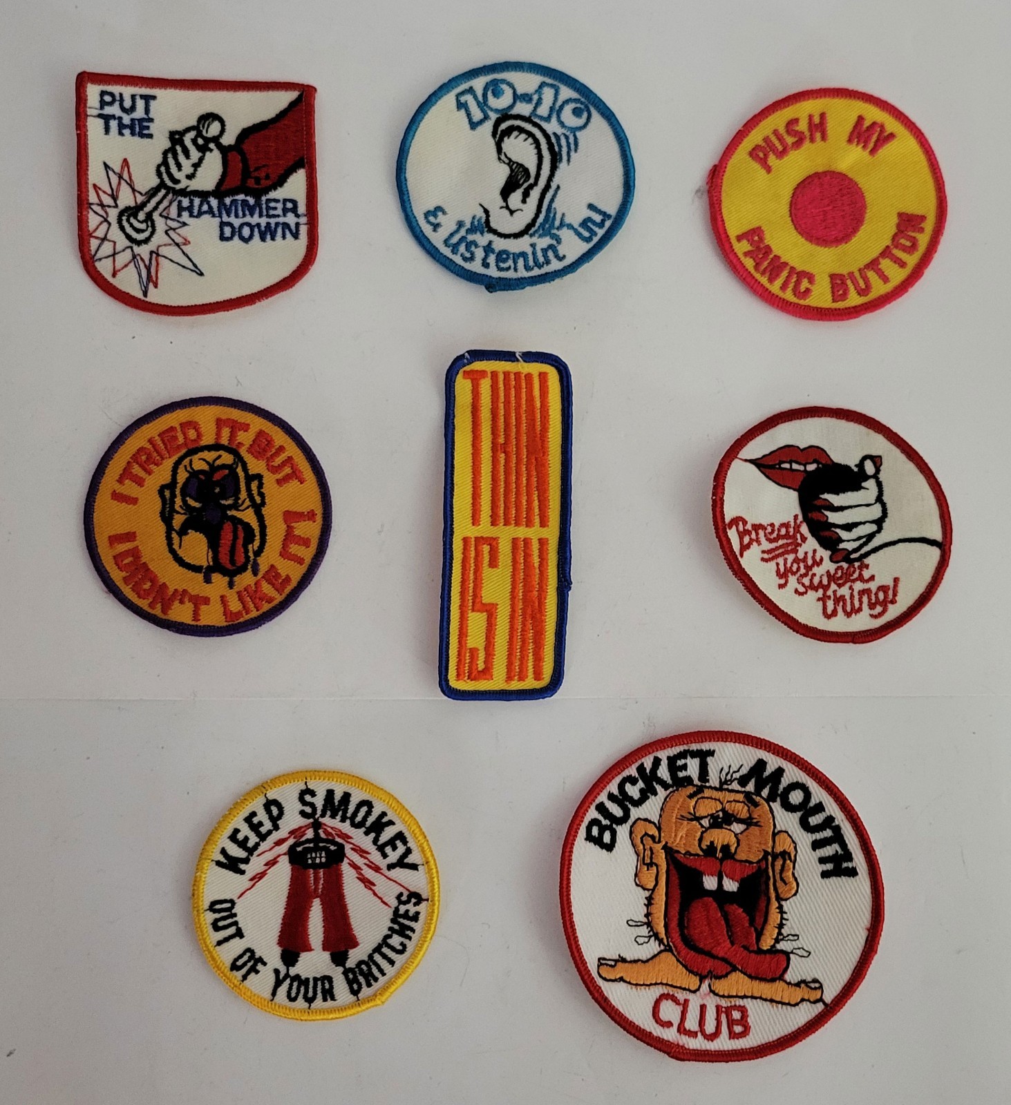 PATCH LOT Of 8 70s Vintage CB RADIO Trucker Semi Rig Retro Hat Jacket NEW NOS