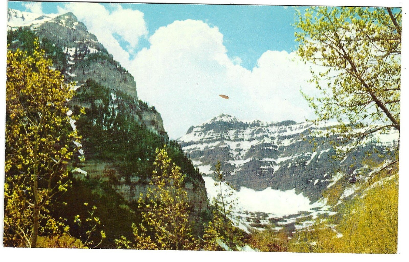 Mt Timpanogos from Aspen Glen, Utah, c1950's Unused Postcard, 11,957 Feet