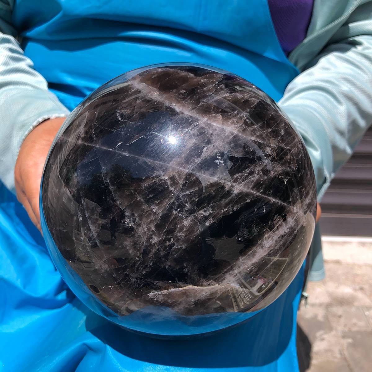 11.9 LB Natural Smoky Quartz Crystal Sphere Healing Mineral Decor Ball 6828