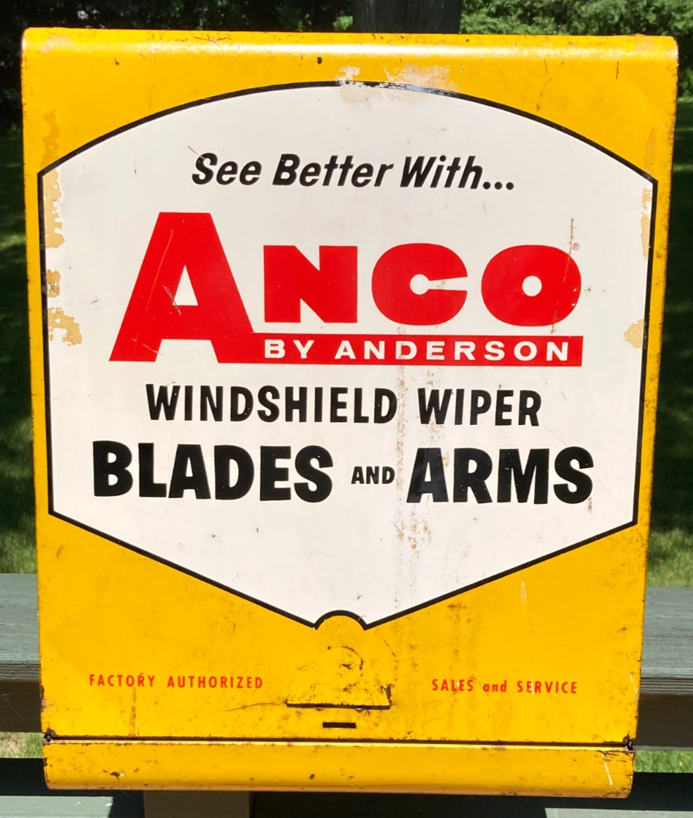 Vintage ANCO Windshield Wiper Blades And Arms Metal Store Display Cabinet