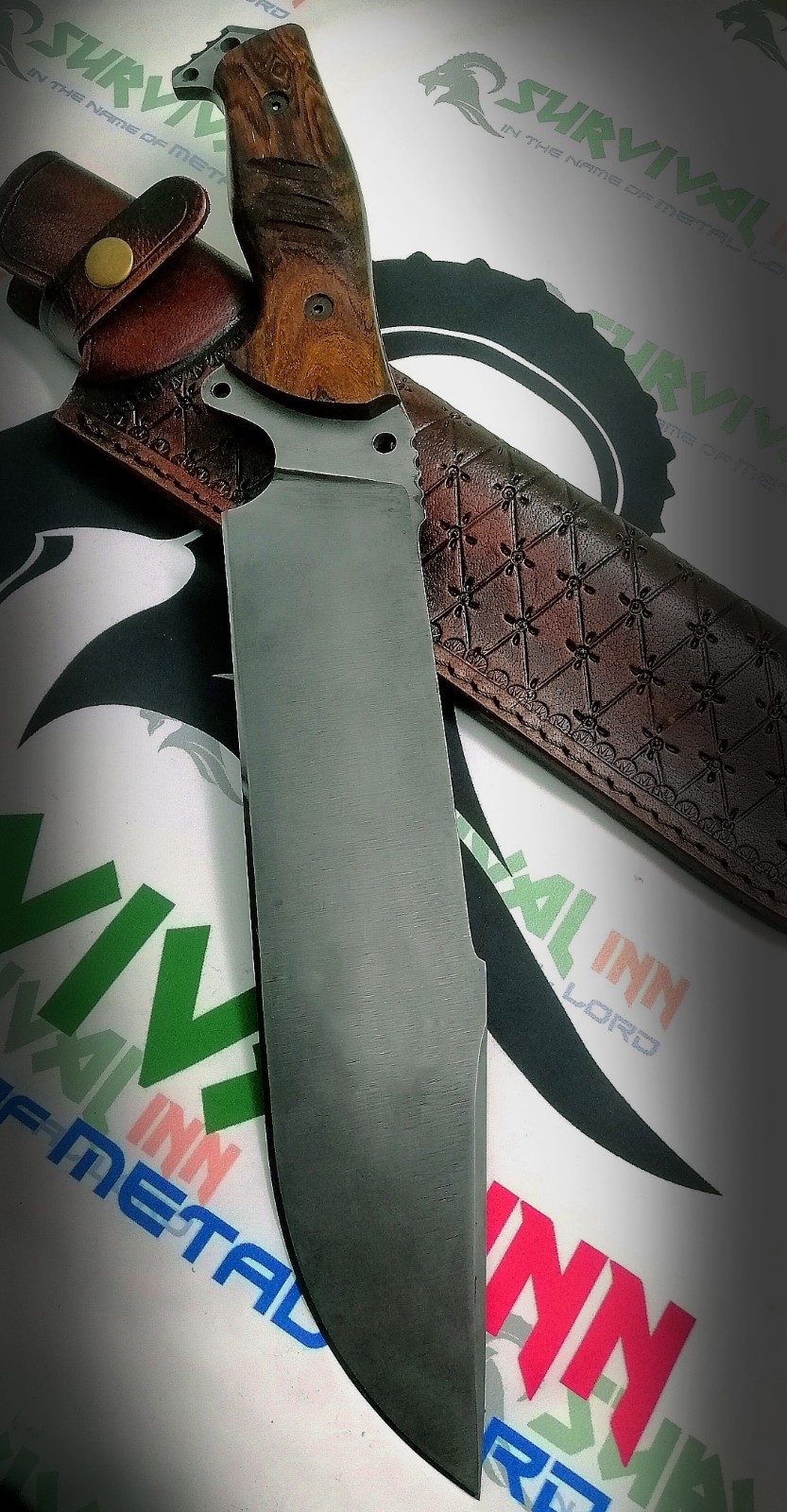 Custom Handmade High carbon steel hunting bowie knife with sheath