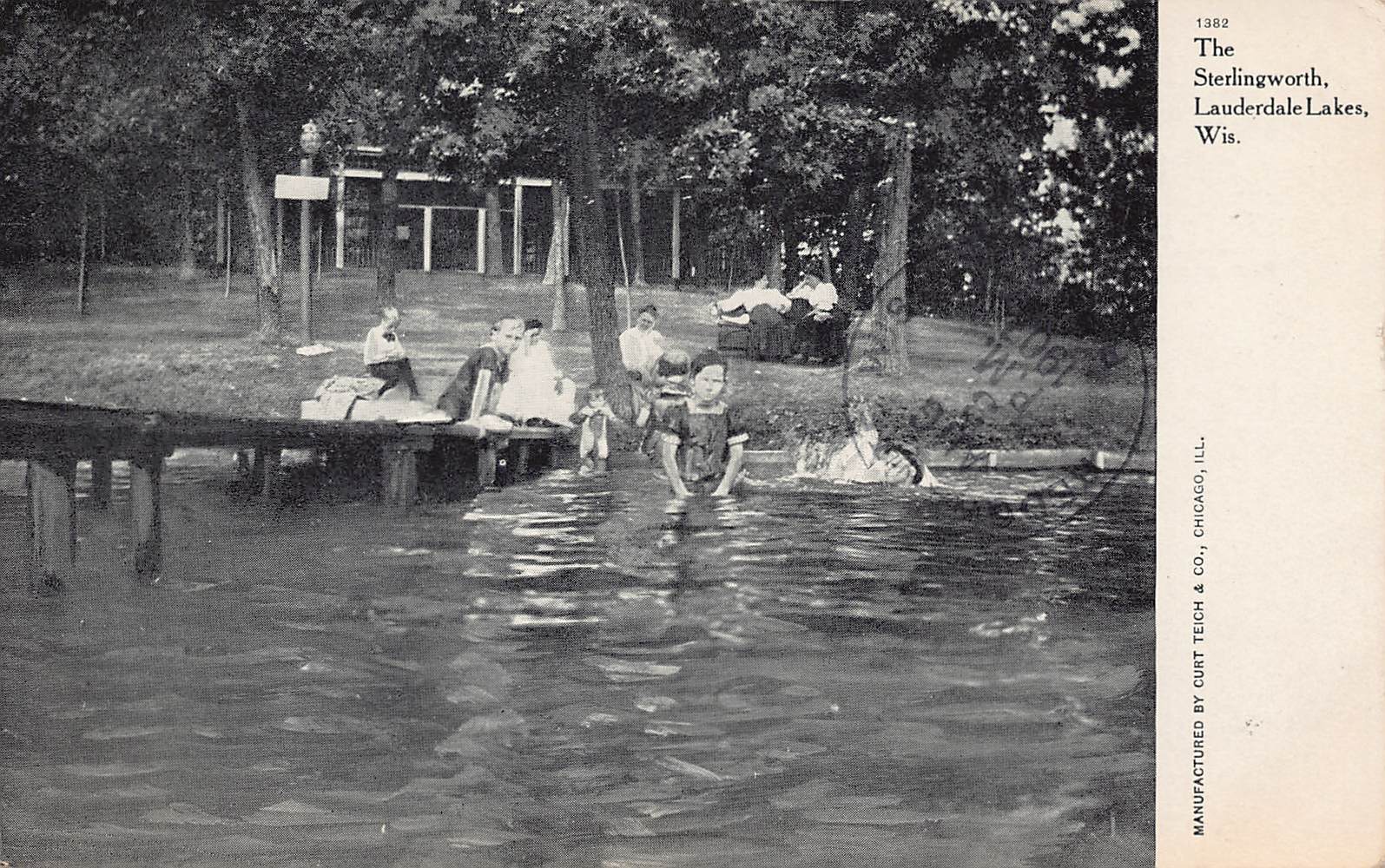 Lauderdale Lakes Elkhorn WI Sterlingworth Hotel Camp Wandawega Vtg Postcard O9