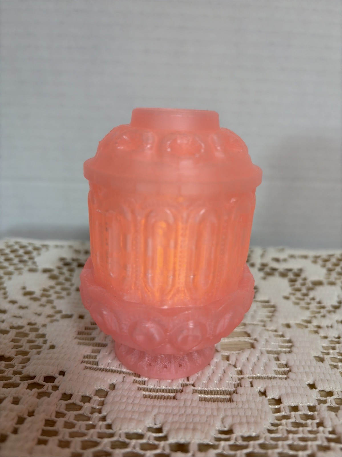 Pink RESIN mini  Luna & Twinkles Fairy Lamp Replica Glows Orange Under Uv