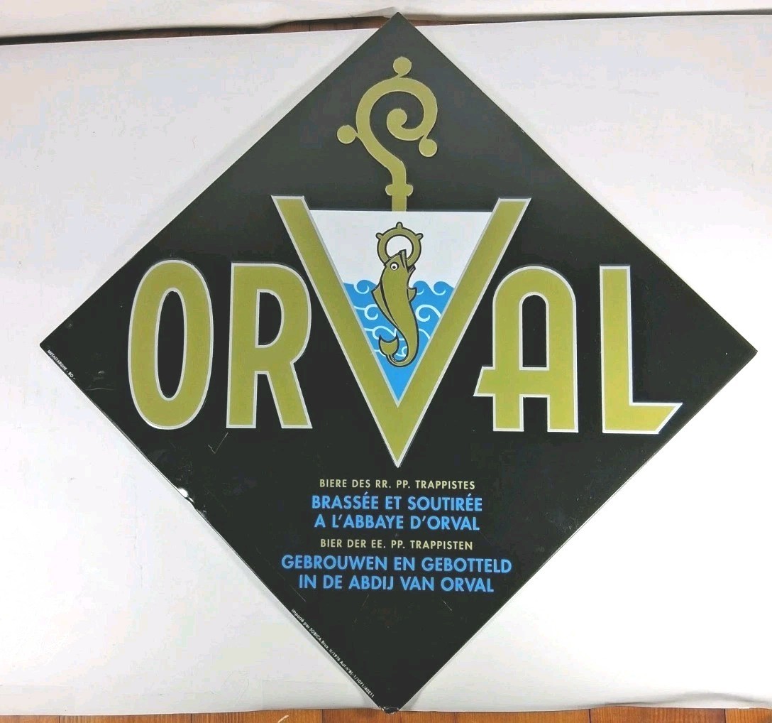 Orval Trappiste Trappist Tin Sign 1976 Vintage Defunct Belgium Brewery Beer 13\