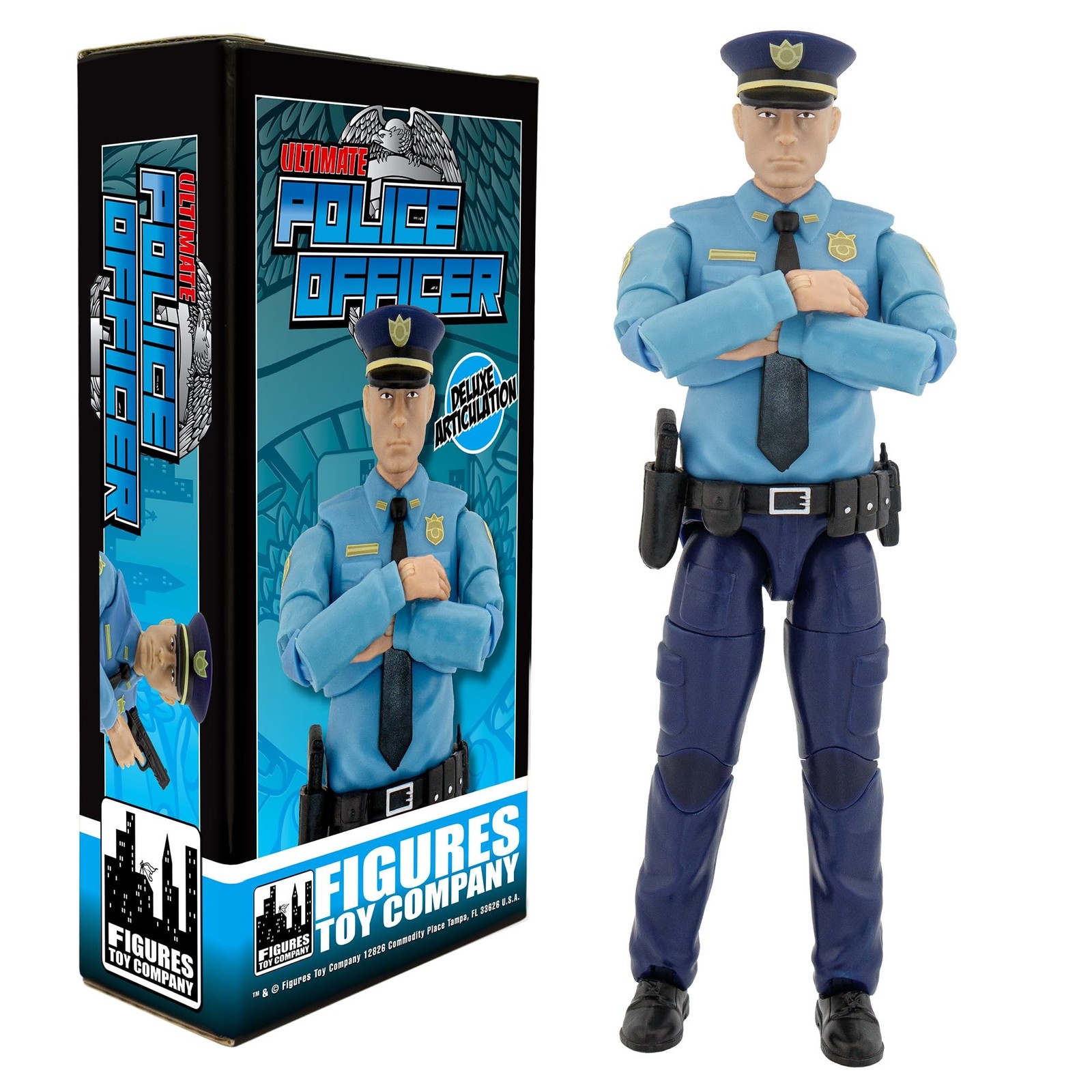 Figures Toy Company Ultimate 6.5 Inch Police Officer Figure with Deluxe Artic...