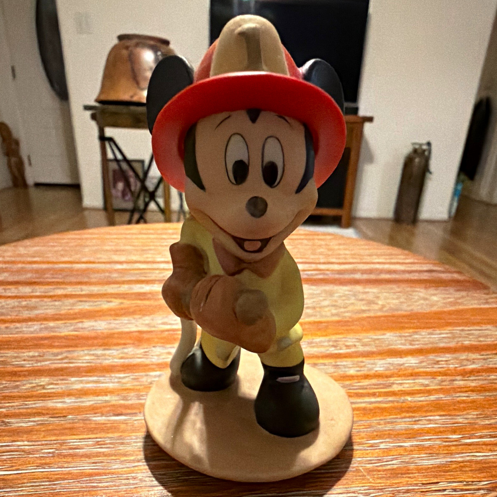 Disney Mickey Mouse Firefighter Figurine,  4” Tall Disney Franchise RARE & MINT