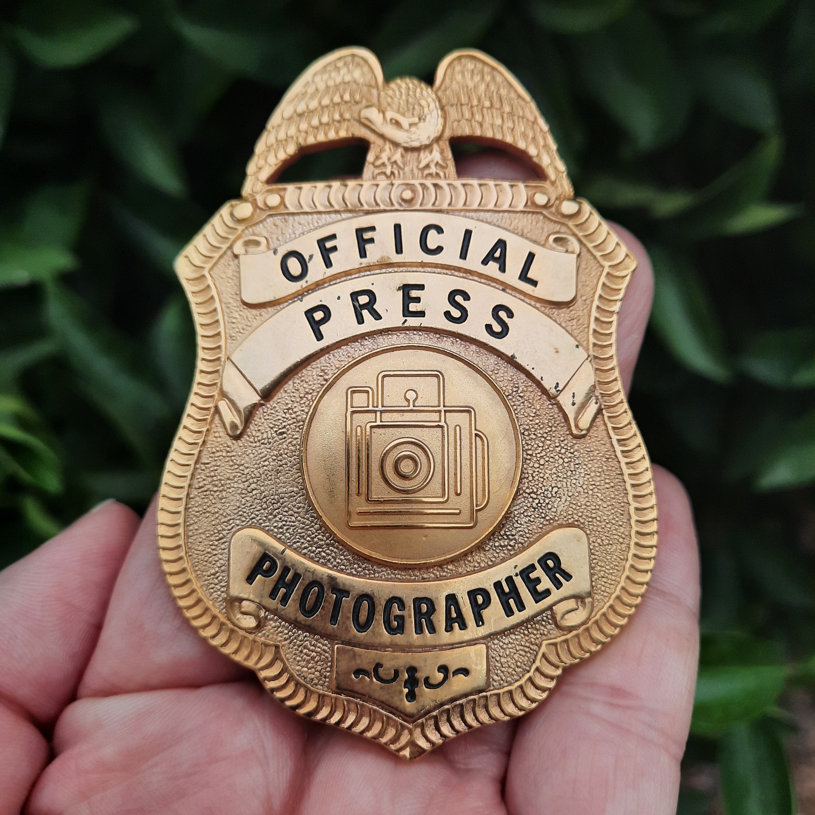 Vintage Official Press Photographer Badge Golden 3\