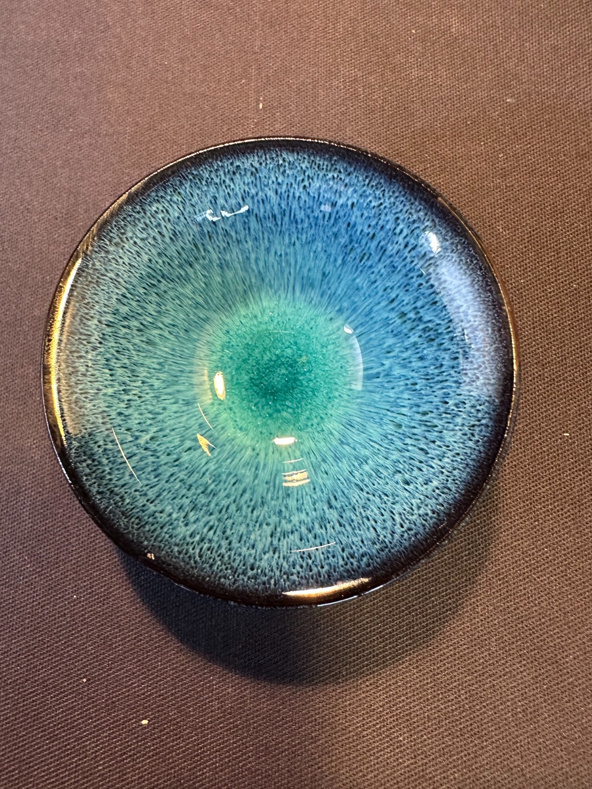 Chinese Jianzhan Tenmoku Blue Glazed Clay Tea Saki Cup