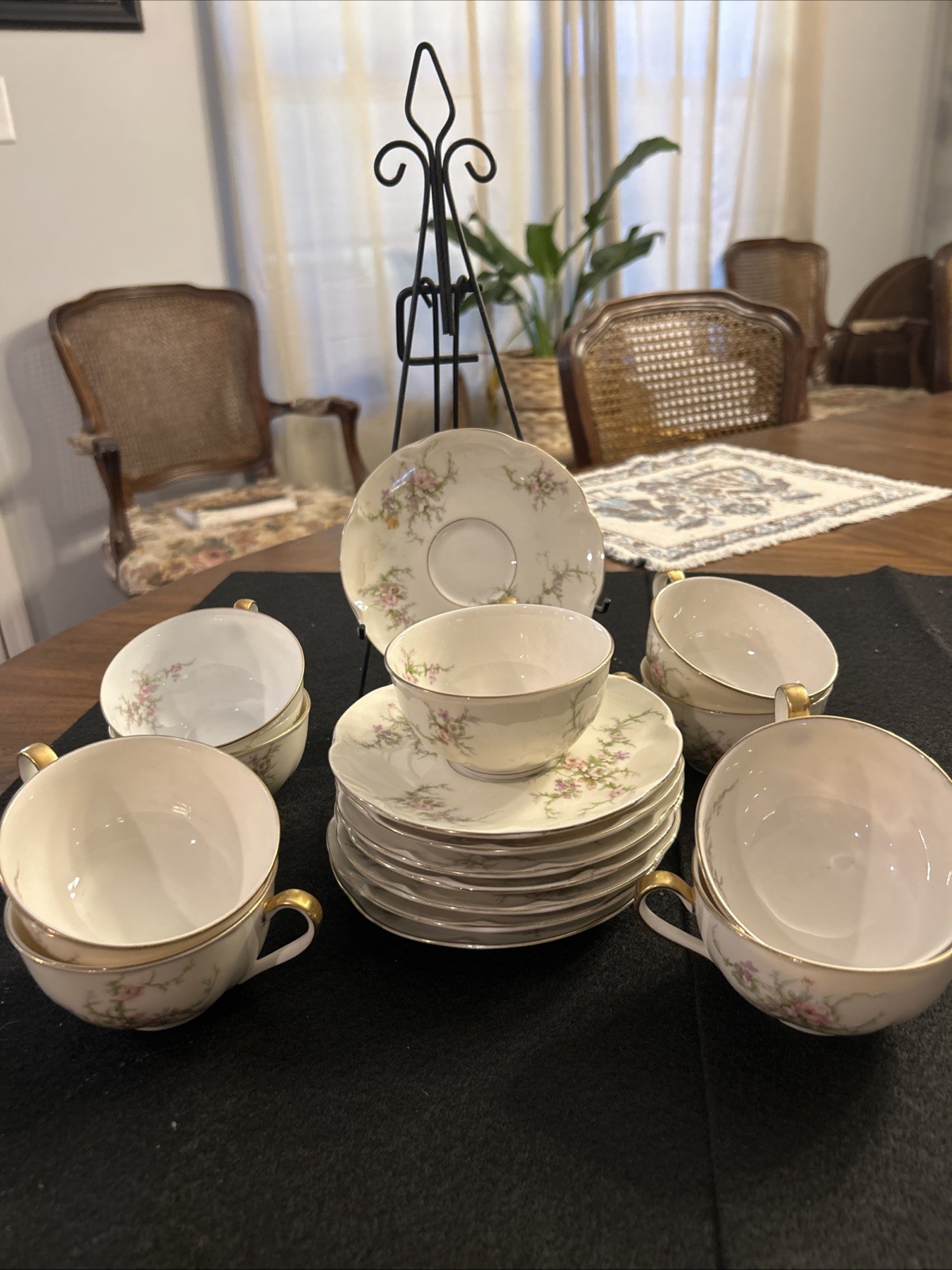 Harviland Cup And Saucer Set Of Eight. Rosalinde designed.