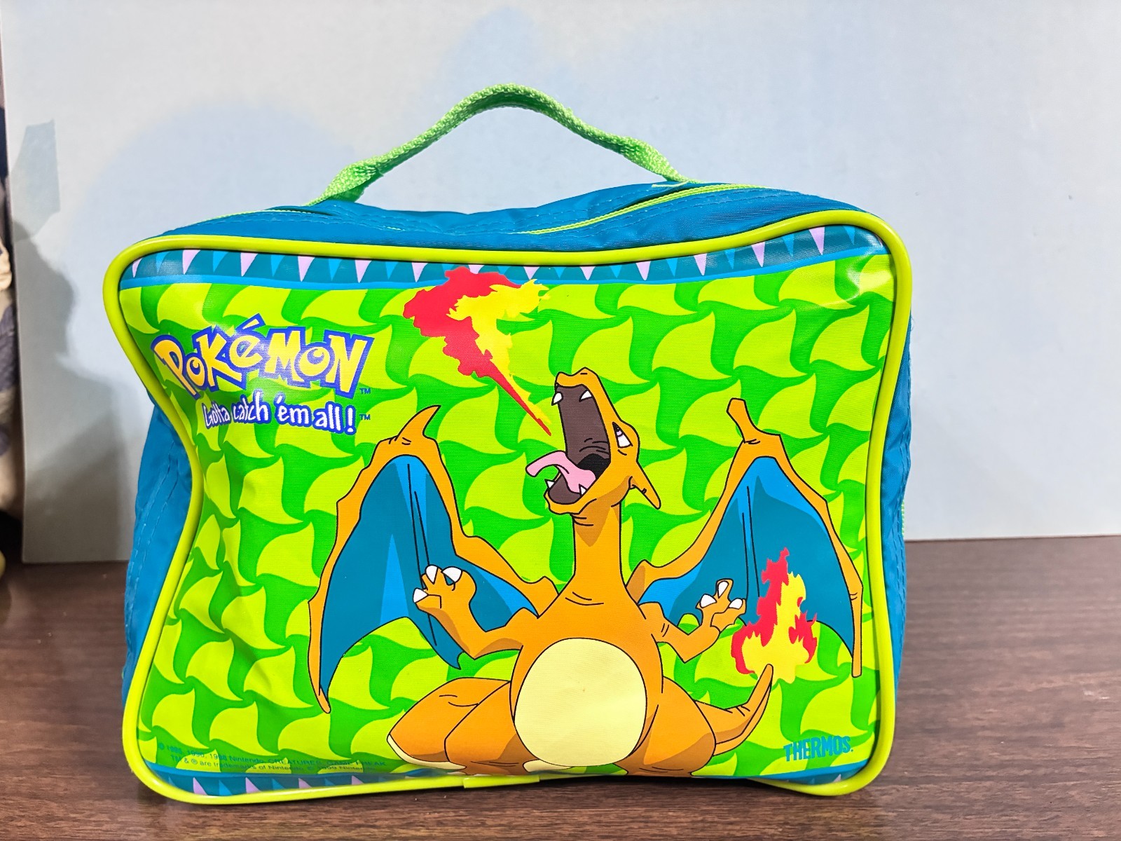 1999 Vintage Pokémon Lunchbox bag By Nintendo with Thermos Writing on Box