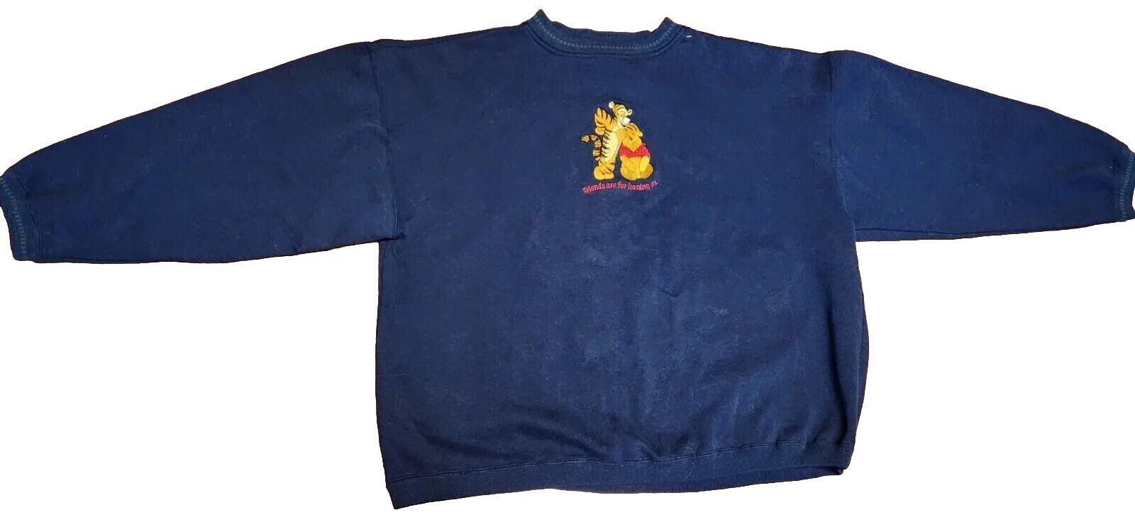 Winnie The Pooh Sweatshirt Adult 2X Friends Are For Leaning Vintage Embroidered 