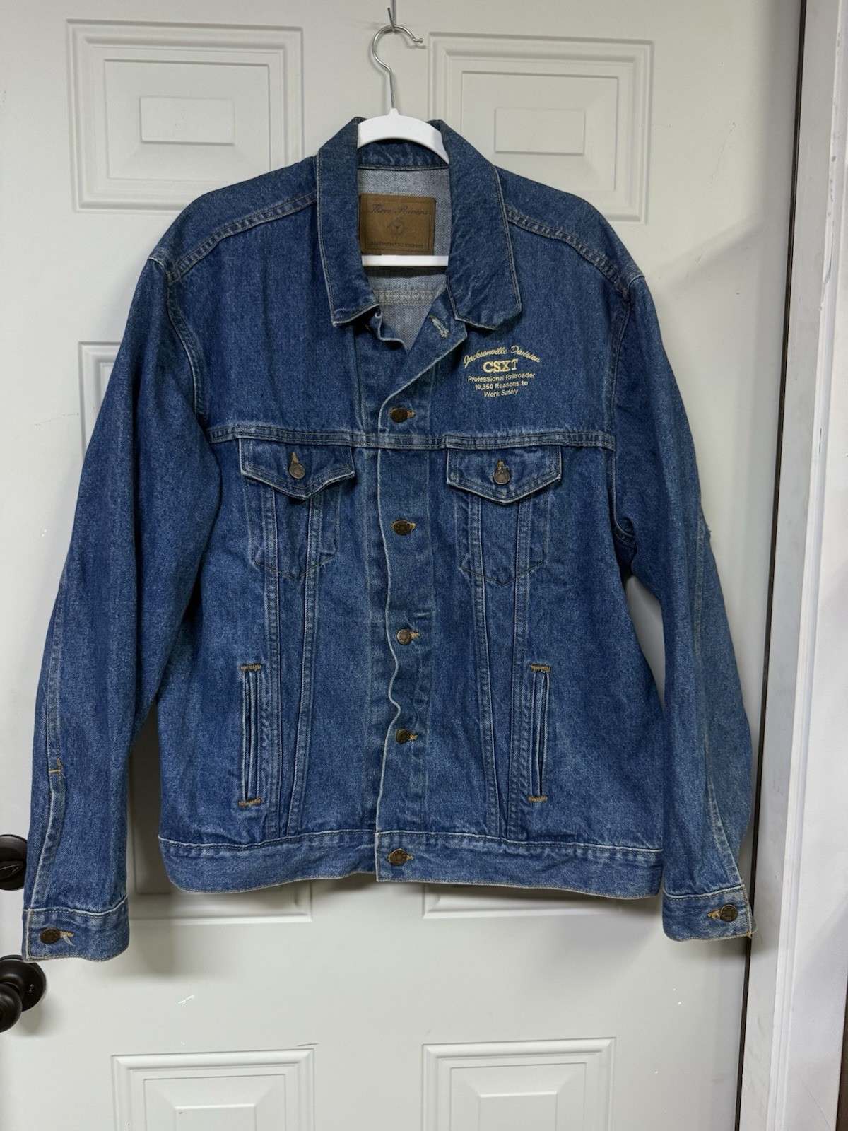 CSX Railroad CSXT Jacksonville Division Extra Large Denim Jacket By Three Rivers