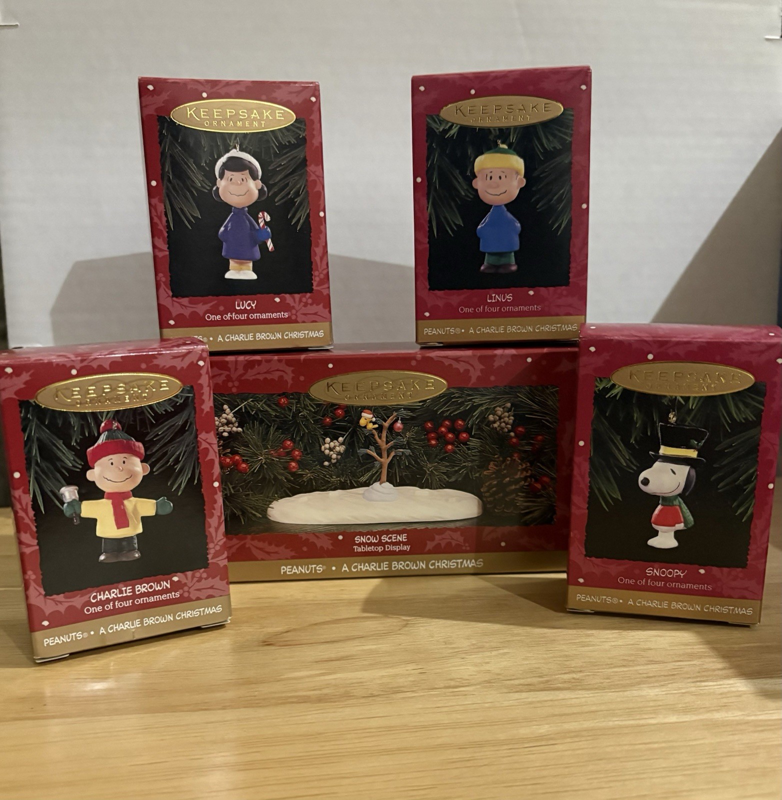 VTG Complete Peanuts Ornament Set Charlie Brown Christmas 1995 Lucy Linus Snoopy