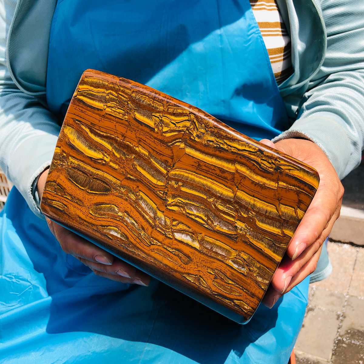 14.87LB Large Natural Tiger Eye Quartz Crystal Polished Healing Sample 5594