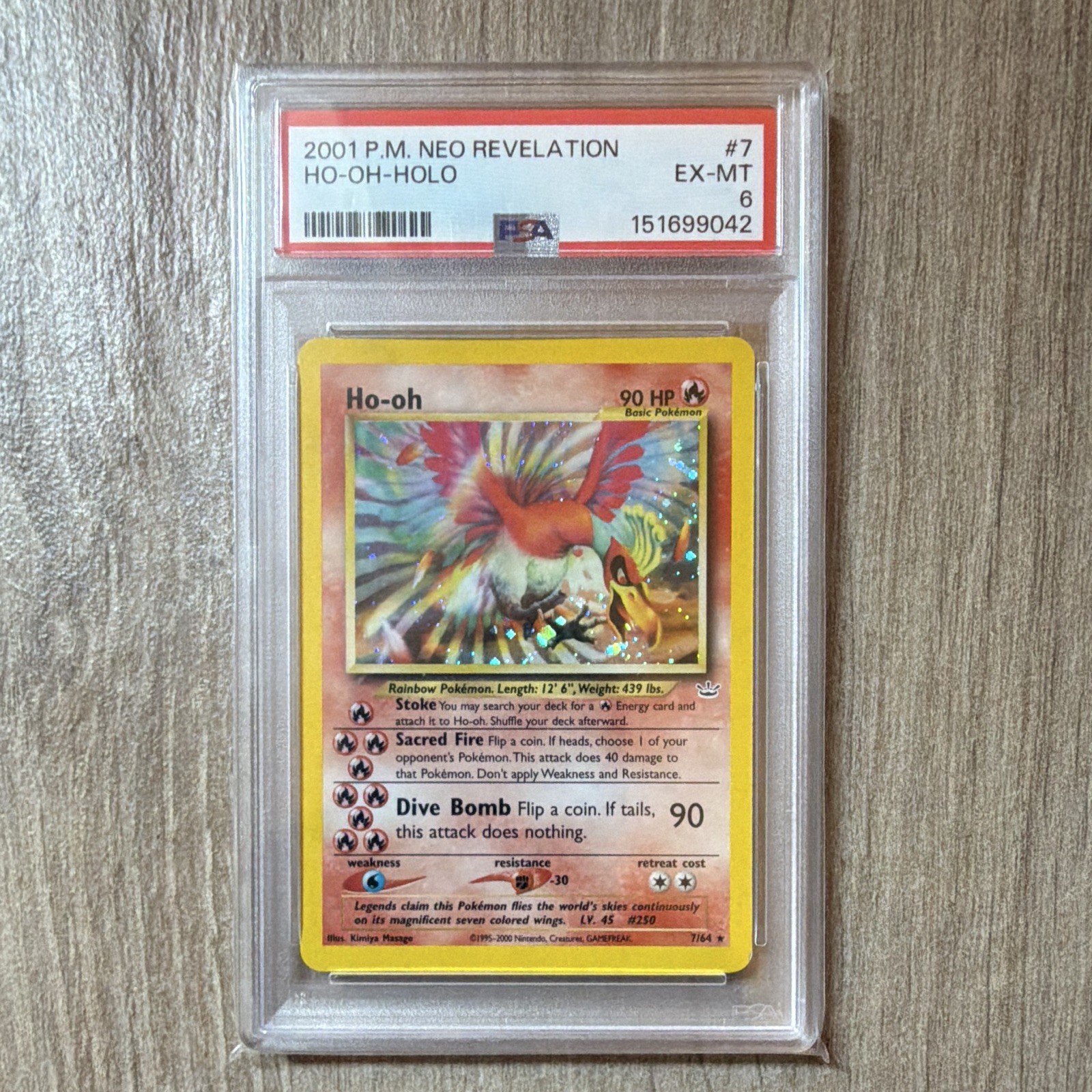 Pokemon Ho-oh Holo Neo Revelation 2001 PSA 6 EX-MT English