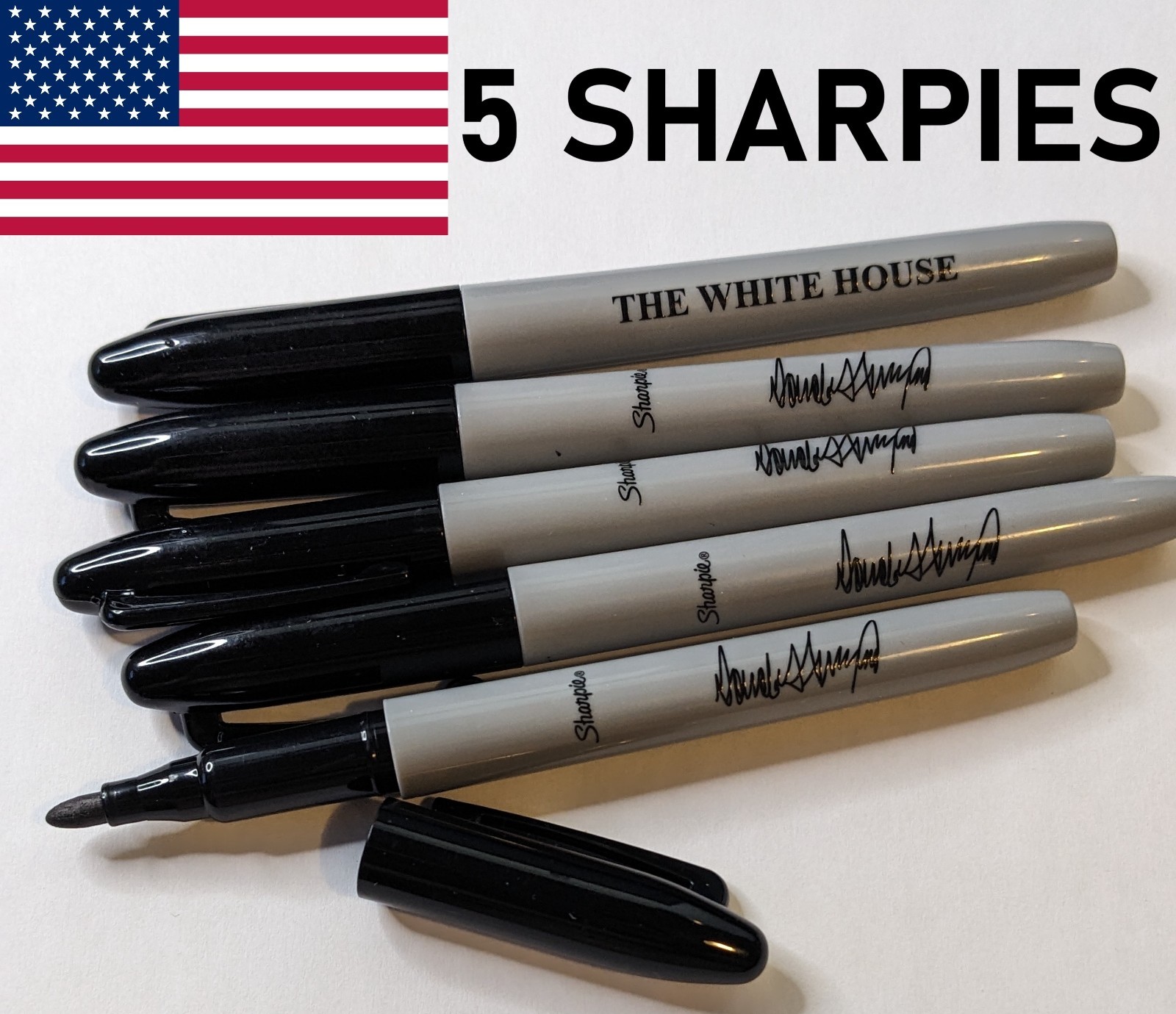5x Donald Trump Sharpie Pen Autograph Signature White House Sharpies Marker