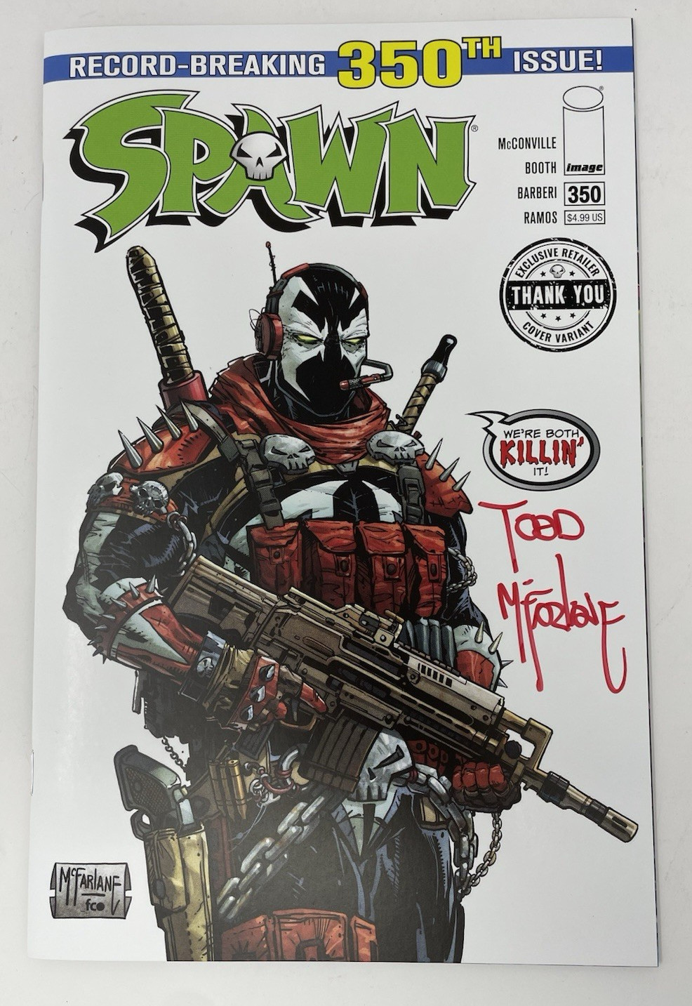 Spawn Comic #350 Todd McFarlane Signed Retailer Thank You Variant M/NM