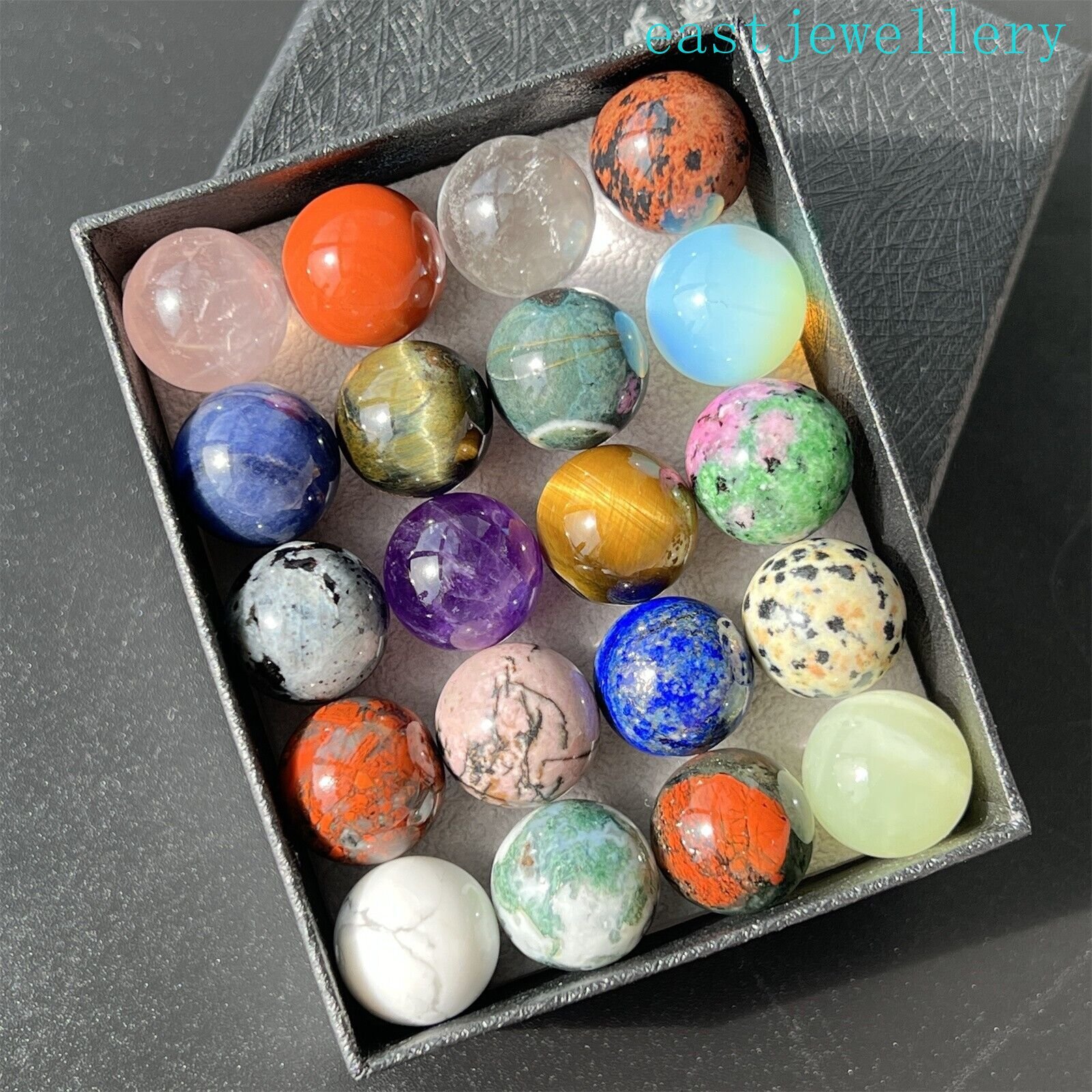 20x Wholesale Natural Mixed sphere quartz crystal ball reiki healing 15mm+ box 20x Wholesale Natural Mixed sphere quartz crystal ball reiki healing 15mm+ box