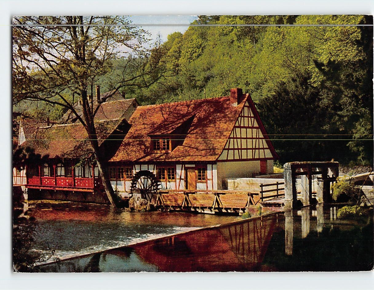 Postcard Blaubeuren Blautopf Spring in Germany