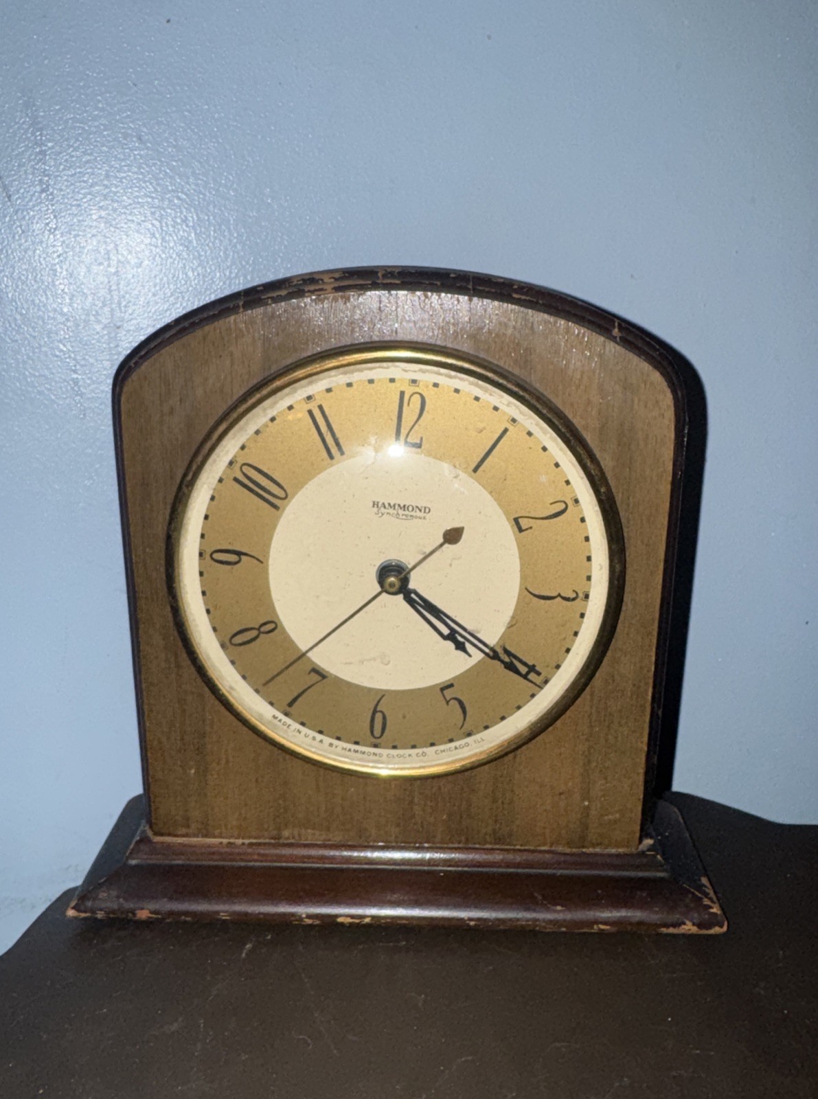 Vintage 1930s Hammond Synchronous Como Electric Mantel Clock USA Art Deco WORKS