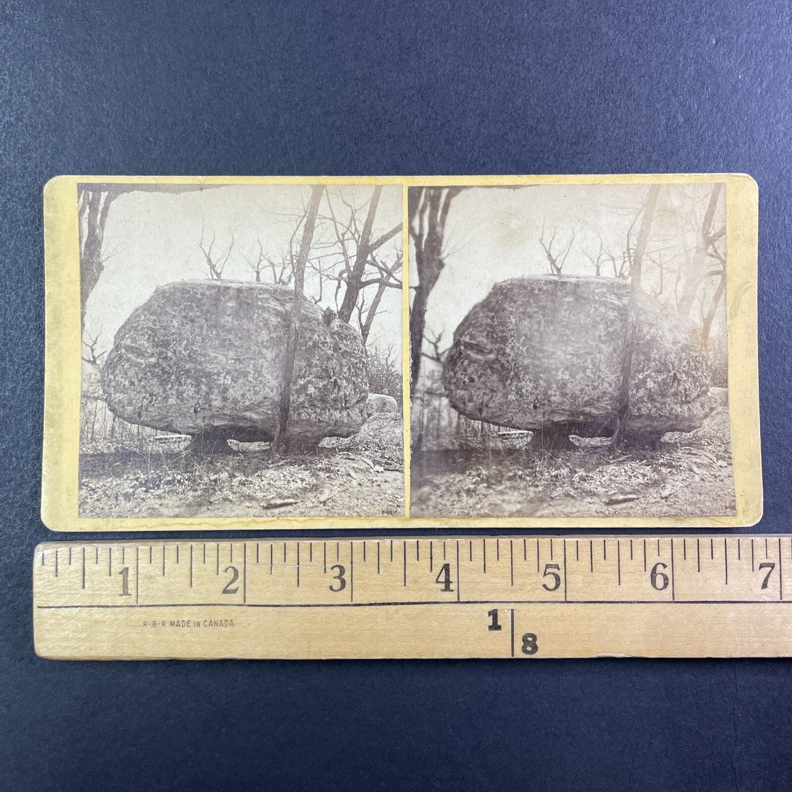 Pedestal Rock Stereoview J. B. Linn Lookout Mountain Tennessee 1860s