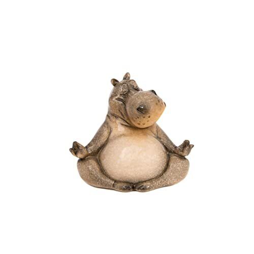 JS Gifts Hippo Yoga Statue Figurine - Zen Meditation Lotus Pose 4.25\