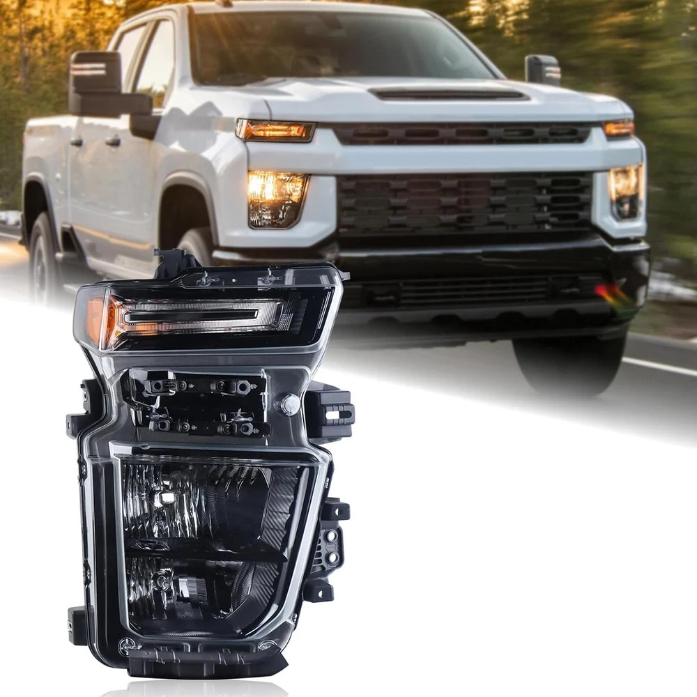 Headlight Fits 2020-2023 Chevy Silverado 2500HD 3500HD Custom/Lt/Work Truck